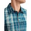 imageJockey Mens Casualwear Outdoors Short Sleeve Utility ShirtTeal Farmers Plaid