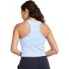 imageJockey Womens EVERACTIVE Rib Racer Crop TankPowder Blue Stripe