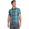imageJockey Mens Casualwear Outdoors Short Sleeve Utility ShirtTeal Farmers Plaid