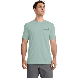 imageJockey Mens Casualwear Outdoors Heritage Graphic Short Sleeve TShirtCabinside Celadon Zen