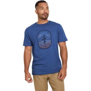 imageJockey Mens Casualwear Outdoors Heritage Graphic Short Sleeve TShirtMarina Blue Heather