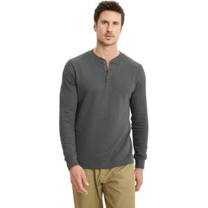 imageJockey Mens Casualwear Outdoors Long Sleeve HenleyBattleship Grey