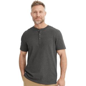 imageJockey Mens Casualwear Outdoors Short Sleeve HenleyCharcoal Heather