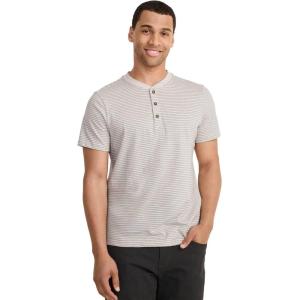 imageJockey Mens Casualwear Outdoors Short Sleeve HenleyGrey Henley Stripe