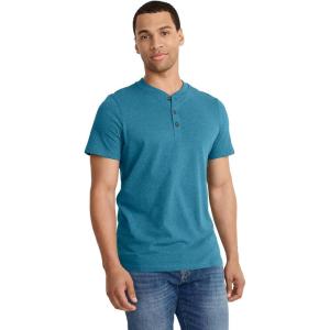 imageJockey Mens Casualwear Outdoors Short Sleeve HenleyTeal Slate Heather
