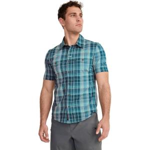 imageJockey Mens Casualwear Outdoors Short Sleeve Utility ShirtTeal Farmers Plaid