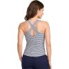 imageJockey Womens EVERACTIVE Racerback Tank with Builtin BraNavy Jess Stripe