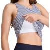 imageJockey Womens EVERACTIVE Racerback Tank with Builtin BraNavy Jess Stripe