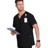 imageJockey Unisex Scrubs Classic Unisex Four Pocket Scrub TopBlack