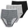 imageJockey Womens Underwear Supersoft Brief  3 PackGrey HeatherSimple StripeBlack