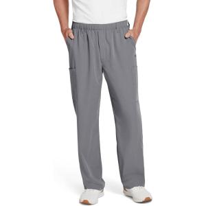 imageJockey Mens Scrubs Seven Pocket Stretch Scrub PantPewter