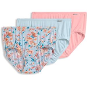 imageJockey Womens Underwear Supersoft Brief  3 PackFormal Light Blue FloralSunrise PeachEcho Blue