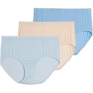 imageJockey Womens Underwear Supersoft Brief  3 PackGeo LineBarely PeachWatercolor