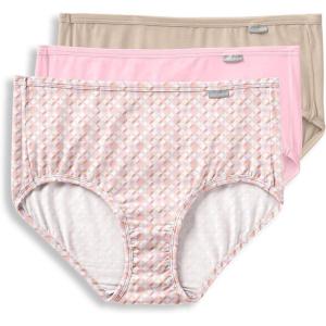 imageJockey Womens Underwear Supersoft Brief  3 PackPastel PinwheelSandFrosty Pink