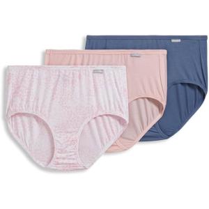 imageJockey Womens Underwear Supersoft Brief  3 PackTempest LeopardCoral MistDusk Blue