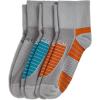 imageJockey Mens Socks Made in America Sport Quarter Socks  3 PackLight Grey on Libby TealLight GreyLight Grey on Orange