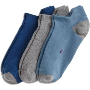 imageJockey Mens Socks Made in America Low Cut Socks  3 PackLight Grey HeatherMajolica BlueBluestone