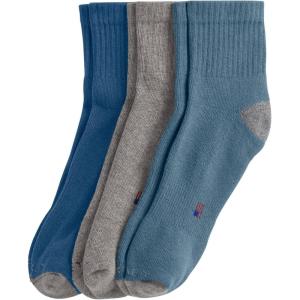 imageJockey Mens Socks Made in America Quarter Socks  3 PackLight Grey HeatherMajolica BlueBluestone