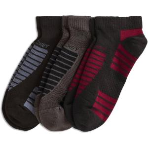 imageJockey Mens Socks Made in America Sport Low Cut Socks  3 PackBlack on GreyGrey on GraniteBlack on Cardinal