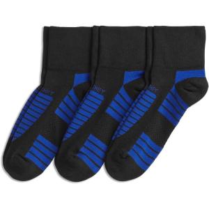 imageJockey Mens Socks Made in America Sport Quarter Socks  3 PackBlack on Blue
