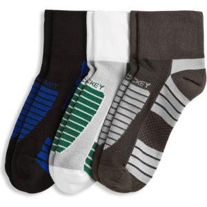 imageJockey Mens Socks Made in America Sport Quarter Socks  3 PackBlackGrey on Light GreyWhite on Dark Green