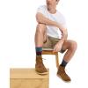 imageJockey Mens Socks Made in America Light Merino Wool Hiking Crew SockBlue Rust