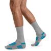 imageJockey Mens Socks Made in America Sport Crew Socks  3 PackLight Grey on Libby TealLight GreyLight Grey on Orange