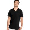 imageJockey Mens Undershirt Big Man Made in America 100 Cotton VNeck Undershirt  2 PackBlack