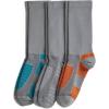 imageJockey Mens Socks Made in America Sport Crew Socks  3 PackLight Grey on Libby TealLight GreyLight Grey on Orange