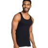imageJockey Mens Undershirt 100 Cotton Big Man AShirt Tank  3 PackBlack