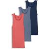 imageJockey Mens Undershirt 100 Cotton Big Man AShirt Tank  3 PackRough Sea BlueSpiced RedInk Well