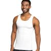 imageJockey Mens Undershirt 100 Cotton Big Man AShirt Tank  3 PackWhite