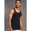 imageJockey Mens Undershirt 100 Cotton Tall Man AShirt Tank  3 PackBlack
