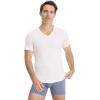 imageJockey Mens Undershirt Smooth Fit Cotton Stretch VNeck Undershirt  3 PackDiamond White
