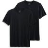 imageJockey Mens Undershirt Tall Man Made in America 100 Cotton Crew Neck TShirt  2 PackBlack