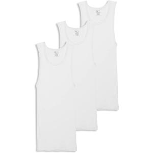 imageJockey Mens Undershirt 100 Cotton Tall Man AShirt Tank  3 PackWhite