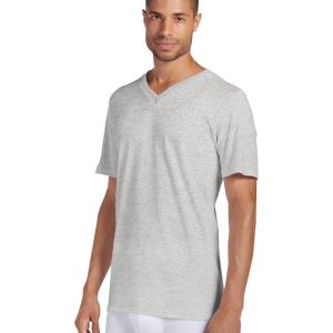imageJockey Mens Undershirt Big Man Classic VNeck Undershirt  2 PackGrey Heather