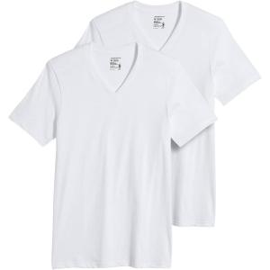 imageJockey Mens Undershirt Big Man Classic VNeck Undershirt  2 PackWhite