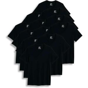 imageJockey Mens Undershirt Big ampamp Tall Classic VNeck Undershirt  12 PackBlack