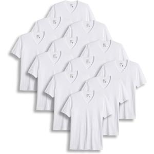 imageJockey Mens Undershirt Big ampamp Tall Classic VNeck Undershirt  12 PackWhite