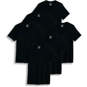 imageJockey Mens Undershirt Classic VNeck Undershirt  6 PackBlack