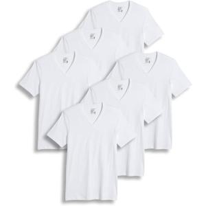 imageJockey Mens Undershirt Classic VNeck Undershirt  6 PackWhite