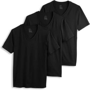 imageJockey Mens Undershirt Cotton Stretch VNeck Undershirt  3 PackBlack