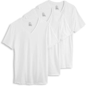imageJockey Mens Undershirt Cotton Stretch VNeck Undershirt  3 PackDiamond White