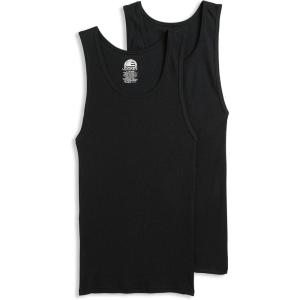 imageJockey Mens Undershirt Made in America 100 Cotton Tank  2 PackBlack