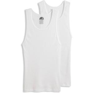 imageJockey Mens Undershirt Made in America 100 Cotton Tank  2 PackWhite