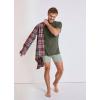imageJockey Mens Undershirt Classic Crew Neck Undershirt  3 PackBrunswick GreenRocky BeachMalibu Red