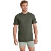 imageJockey Mens Undershirt Classic Crew Neck Undershirt  3 PackBrunswick GreenRocky BeachMalibu Red