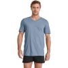 imageJockey Mens Undershirt Classic VNeck Undershirt  3 PackTeal SlateSilver Line BlueOcean Sky