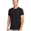 imageJockey Mens Undershirt Slim Fit Cotton Stretch Crew Neck Undershirt  2 PackBlack